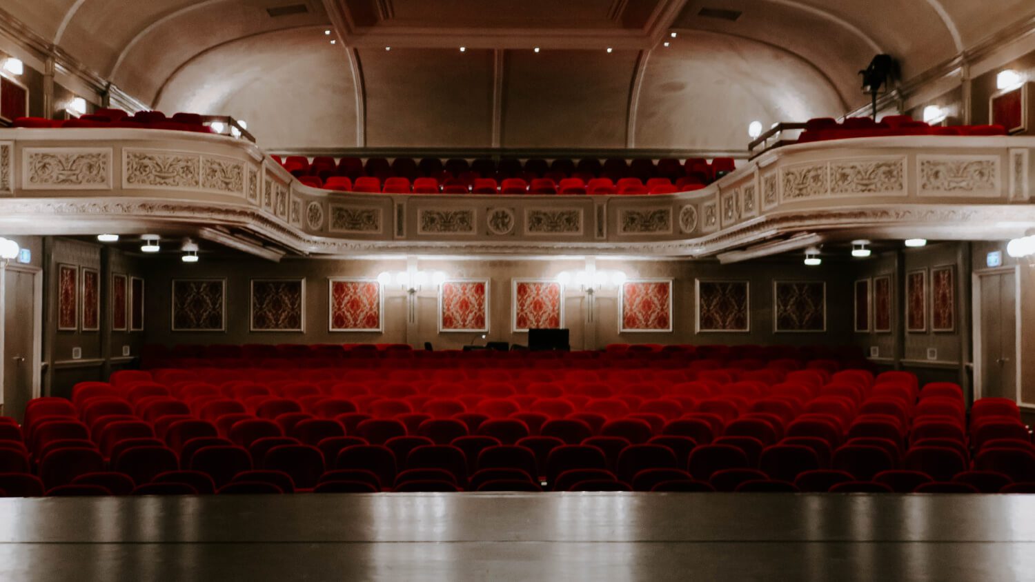 an empty theatre looking out fom the stage