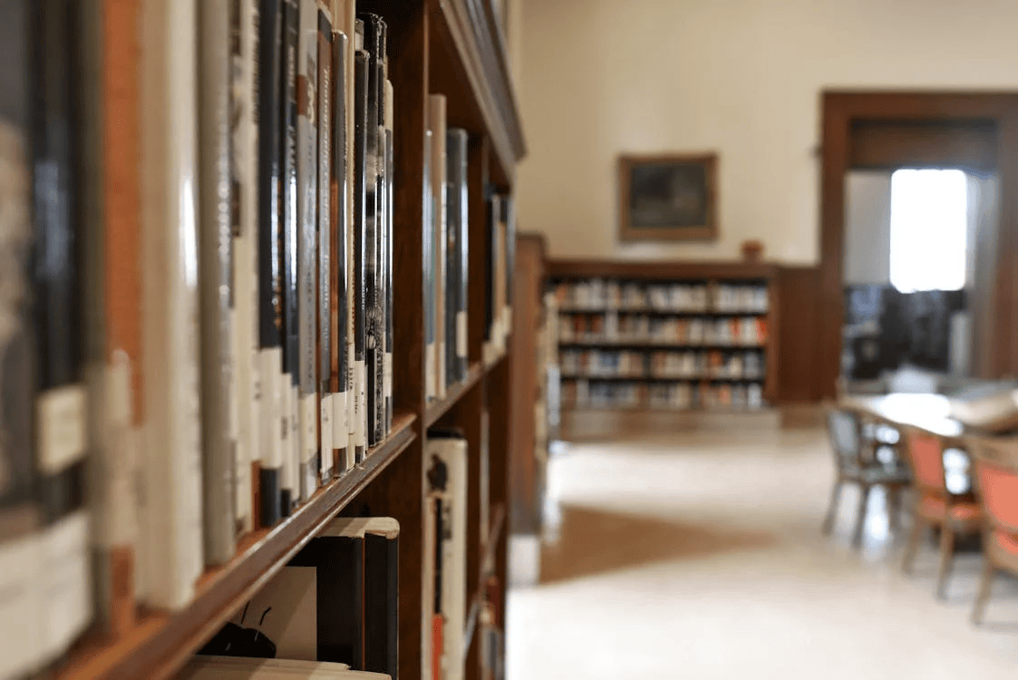 school library with books on shelves