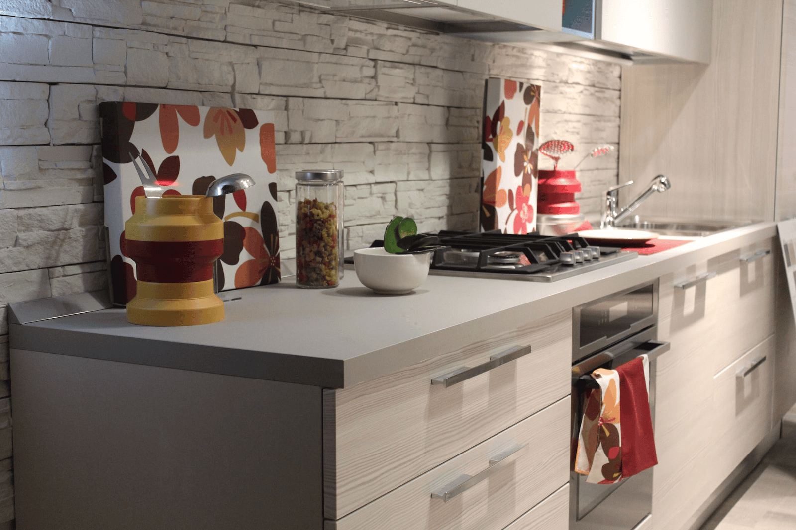 kitchen with worktop with things on