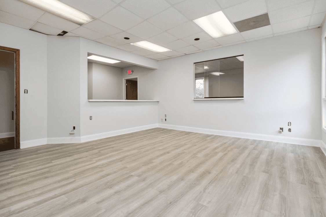 empty office space with white walls